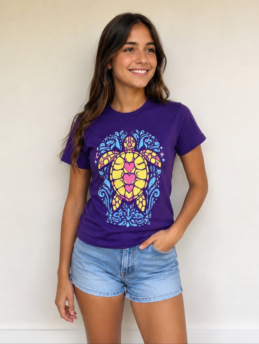 Delta Pro Weight Orlando Purple Sea Turtle Graphic T-Shirt – Youth S
